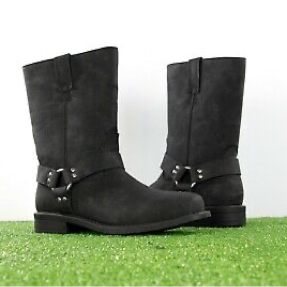 Frye & Co harness rivet black toddler riding boots EUC faux leather